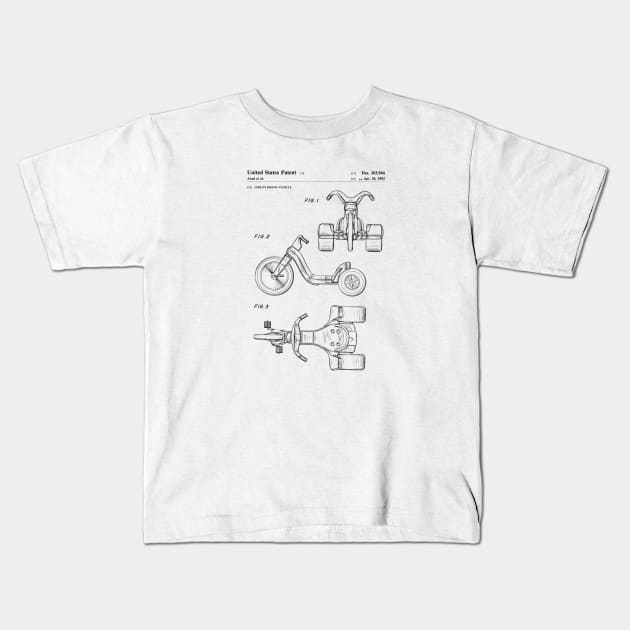 Big Wheel | Patent Drawing Kids T-Shirt by Rad Love